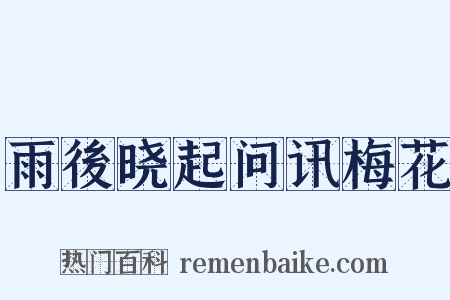雨後晓起问讯梅花是什么意思的图片